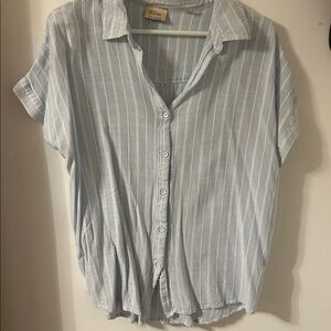 Elle Light Blue Striped Casual Shirt